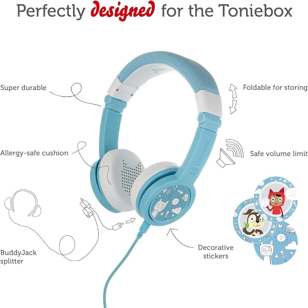 TONIES Tonie Foldable Headphones - Light Blue 4 TONIES Tonie Foldable Headphones - Light Blue - Image 4
