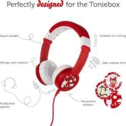 TONIES Tonie Foldable Headphones - Red 7 TONIES Tonie Foldable Headphones - Red -Tonies tonies tonie accessories tonie foldable headphones red 42256698245362